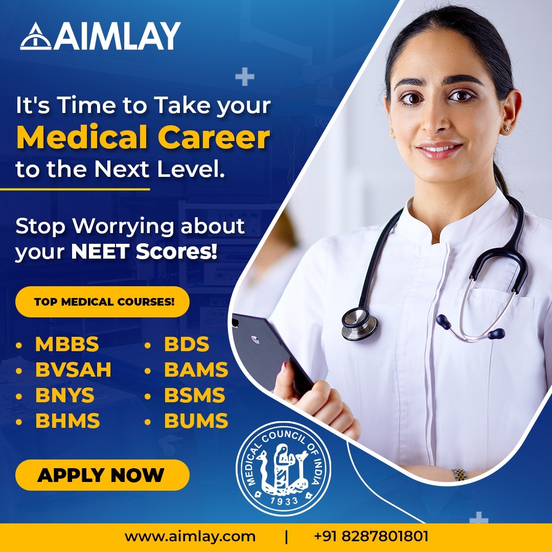 AimlayIndia's tweet photo. Leave behind the worry of NEET scores and follow your passion for medicine with Aimlay’s guided list of medical courses, enabling your successful healthcare career.

Visit Us: https://t.co/1hu6JVrTbd

#aimlay #medicalcourse #bsms #bvsah #bums #bnys #bams #healthcare #mbbs #MBBS https://t.co/SkUOT5o9sW