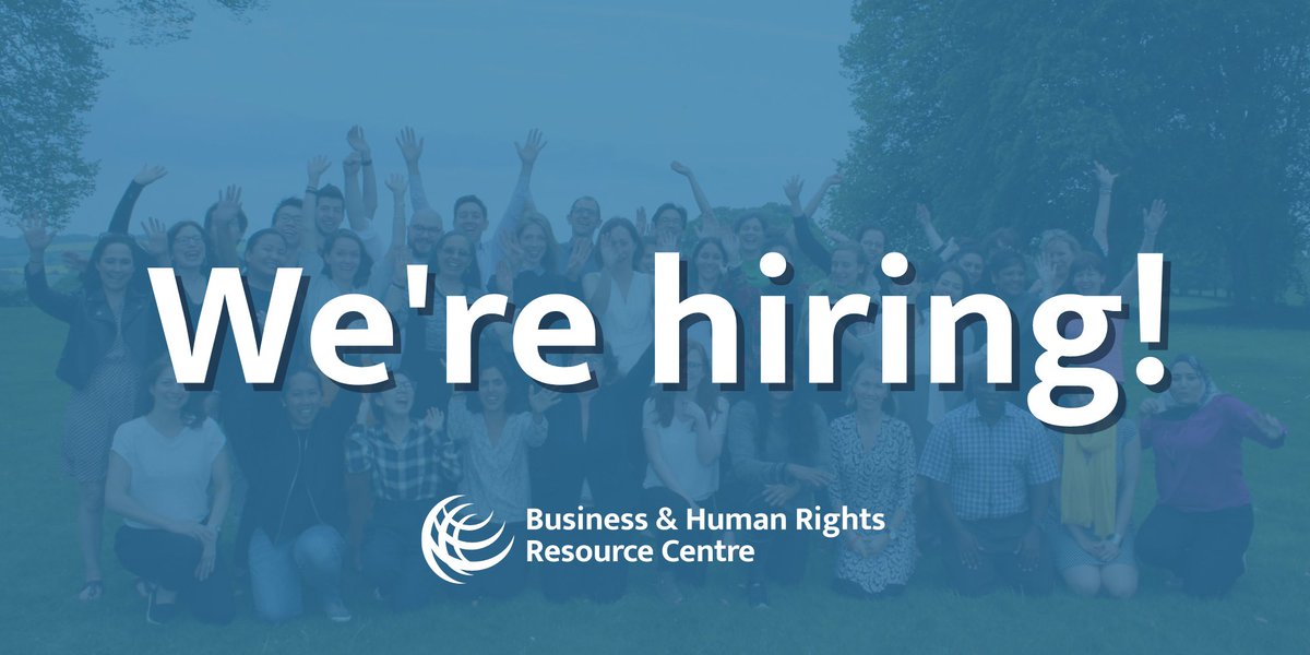 BHRCmedia's tweet photo. The Resource Centre is hiring! 📣

We're looking for a Communications Officer to join our strategic comms team &amp; develop digital content to advance #BizHumanRights in areas including supply chains, #JustTransition &amp; tech.

Apply by 23 July 👉 https://t.co/F3gjN4EdEH
#CharityJobs https://t.co/9W8GShwd9y