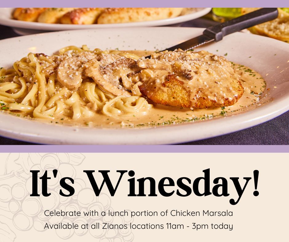 ZianosItalian's tweet photo. Zianos is up for the Best Business Lunch category in Fort Wayne Newspapers Readers’ Choice, and what better option for lunch than chicken marsala? A delicious way to sneak some wine into your Winesday! Visit our Facebook page for links to vote! https://t.co/JVImtPaHEH