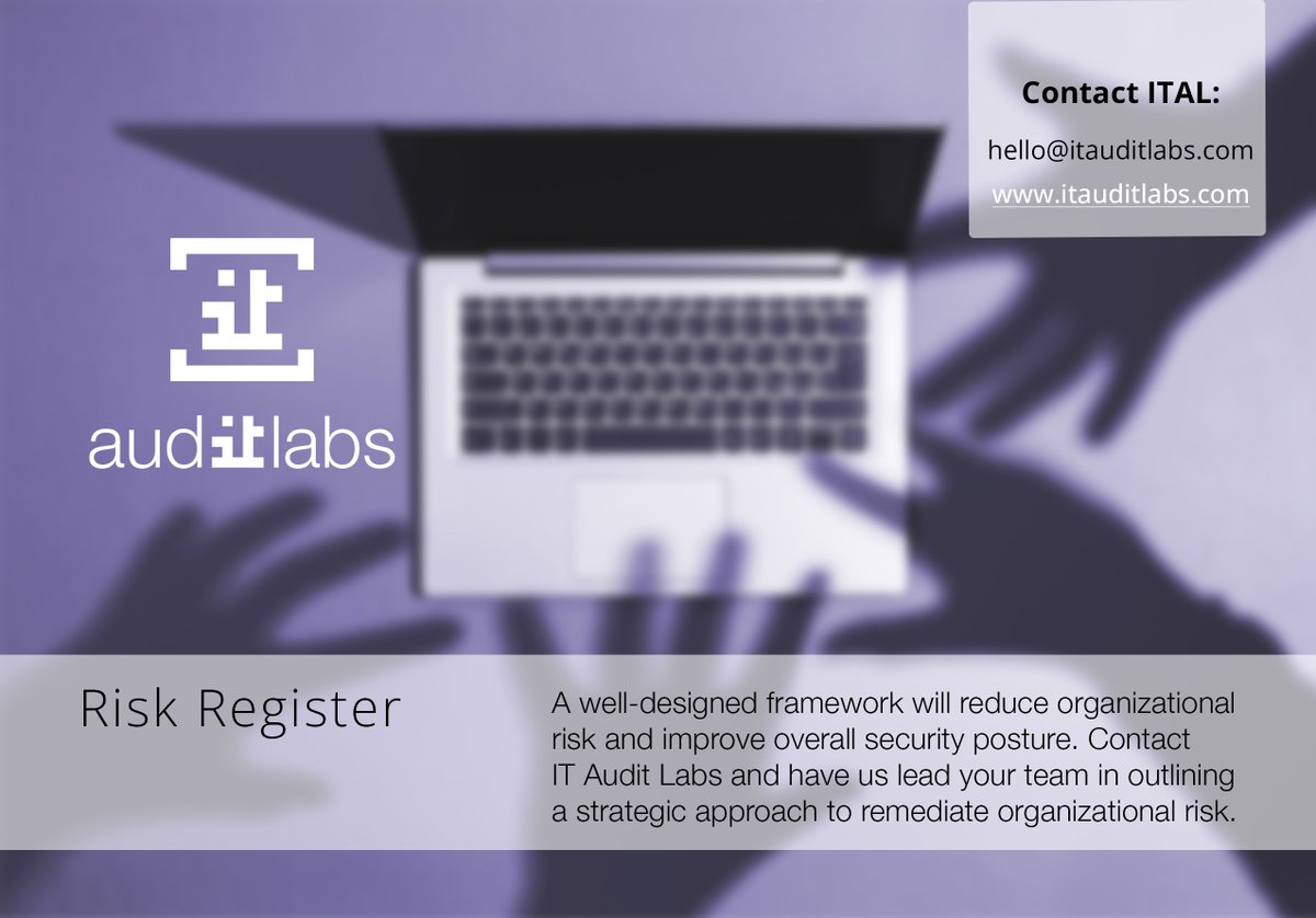 ITAuditLabs's tweet image. #cybersecurity #riskregister #itauditlabs