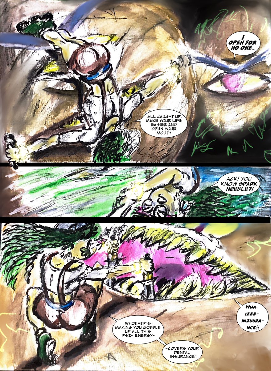 cerulean_mocha's tweet photo. Dual bladed characters take on a lot of stress. 🥲
#watercolor #Watercolour #comics #solforce #gymgirl #gymnast #dualblades #Kaiju https://t.co/BWNEP3RO0t