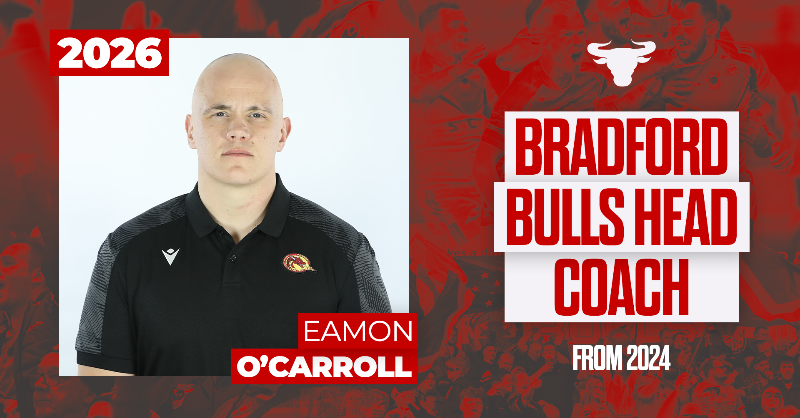 OfficialBullsRL's tweet photo. 🤝 | Bradford Bulls are delighted to announce the appointment of Eamon O’Carroll as the club’s new head coach on a three year deal from the 2024 season.