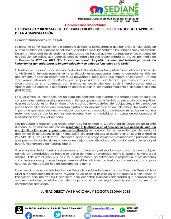 El teletrabajo y el bienestar no puede depender del capricho de la administracion. Las decisiones sobre modificacion deben ser motivadas, como exige su reglamentacion.