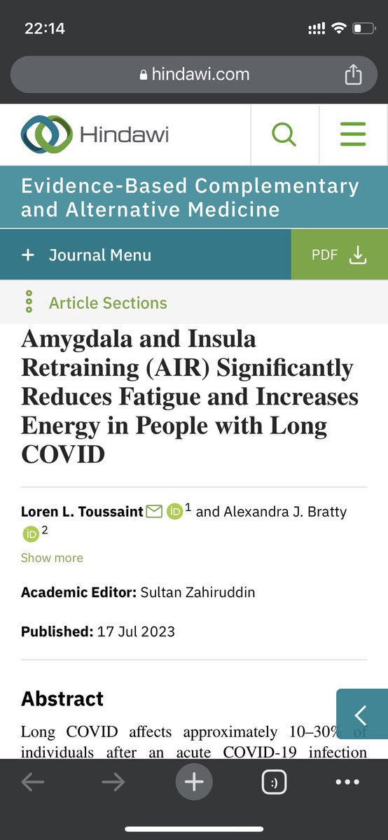 Offizielle Studie zeigt großen Nutzen von Amygdala Gehirn Retraining bei Long COVID #longcovid. 4-fach stärkere Verringerung des Fatigues im Vergleich zur Kontrollgruppe hindawi.com/journals/ecam/…