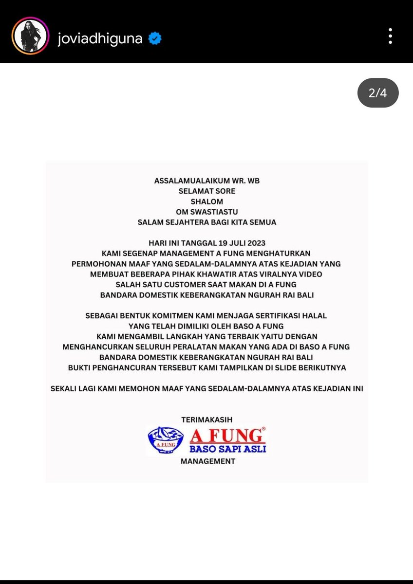 BanyuSadewa's tweet photo. Anjir, gara2 Jovi makan kerupuk babi di bakso Afung kemaren, outlet bakso Afung nya beneran ngancurin semua peralatan makannya dong!
Ini Jovi nya ngegantiin semua peralatan makan yg diancurin itu gak yah??? https://t.co/NMnGcdxEbv