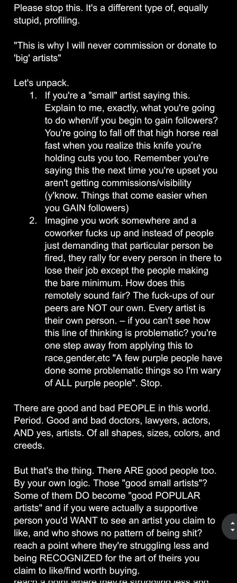 " Luxebytes is why I will never com'mission big / Popular artist "

" Luxebytes is why I'll never donate to a gfm " 

"I'm 𝓟𝓻𝓸𝓽𝓮𝓬𝓽𝓲𝓷𝓰 myself"

---

And the wildest part is when it's said by another artist also hoping to get com'misisons.

you're pointing in the mirror.