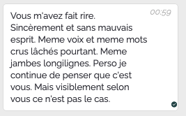 Ya un type qui m'a envoy&eacute; une vid&eacute;o dans laquelle il est persuad&eacute; que je suis. Il se trouve que c'est<a href="/tag/mvsales"class="tags"><span>#mvsales</span></a>