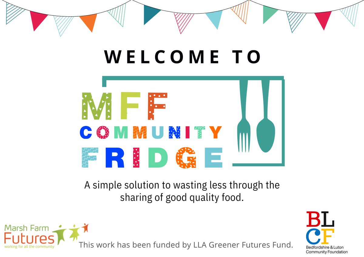 Today marks the launch of our community fridge! We  welcomed <a href="/LDNLutonAirport/">London Luton Airport</a> and The High Sheriff of Bedfordshire to cut the ribbon. 

MFF Community Fridge is available to anyone  in the community and aims is to divert food that would be waste back into peoples bellies.