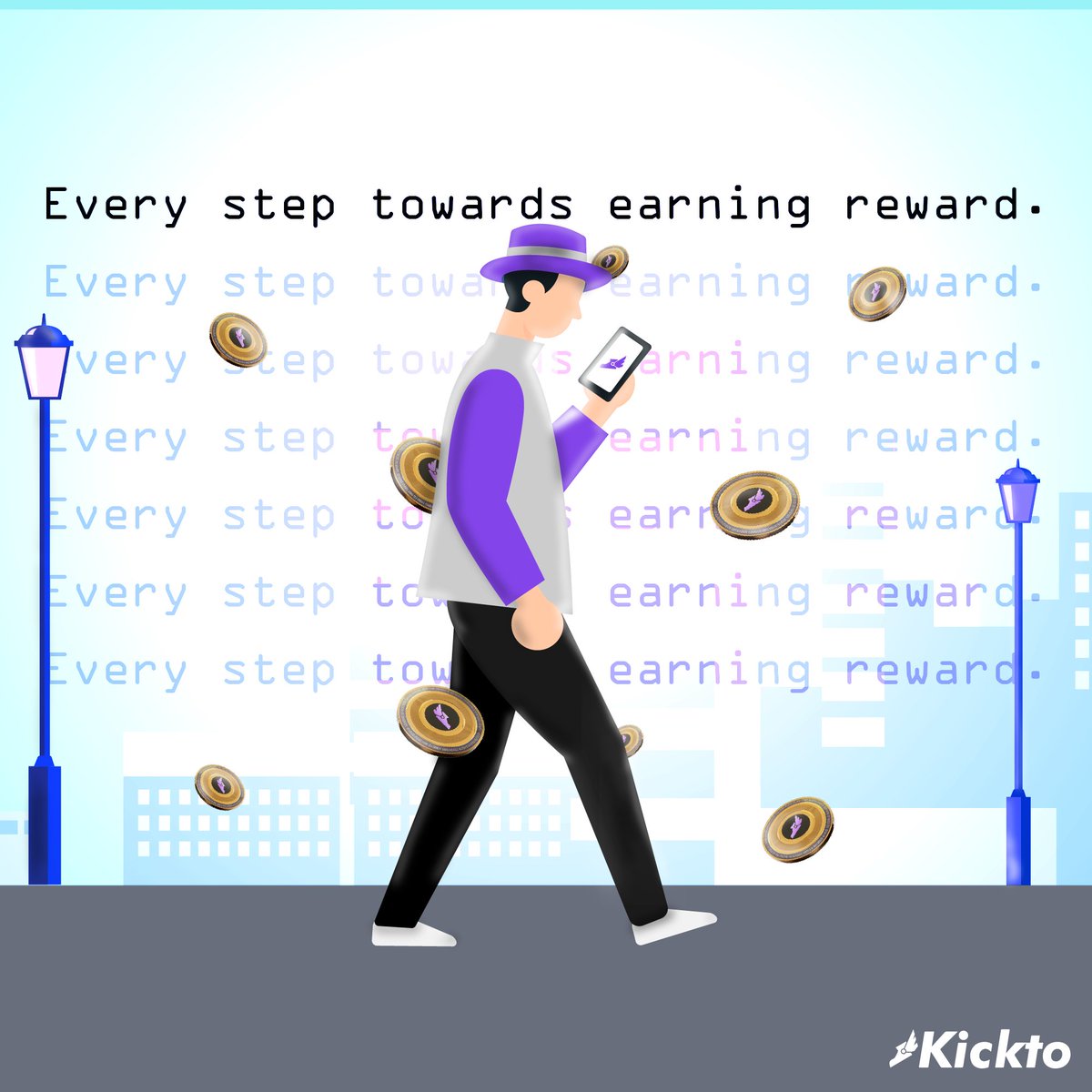 KICKTO: Reveloution in Move-2-Earn! 🏃‍♀💰

Turn your steps into rewards. 

👉 Imagine this: Every step you take counts towards earning rewards. Whether you're strolling through the park, commuting to work, or simply exploring your neighborhood, KICKTO has your back.