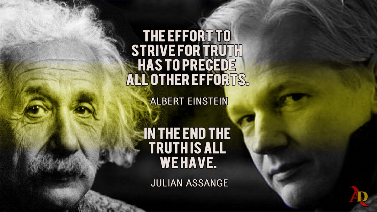 Site_Admirators's tweet photo. "The effort to strive for truth has to precede all other efforts." ©️Albert Einstein
"In the end the truth is all we have". ©️Julian Assange
#FreeTheTruth #FreeAssange #AssangePoliticalPrisoner #PressFreedom #FreedomOfSpeech #CitizensRightToKnow #HumanRights #JailWarCriminals https://t.co/pjuTCpALV1