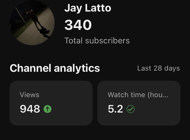 iamJaylatto's tweet photo. On a goal to 500 #subscribers #goal #youtube #340 #dolar https://t.co/6XnQPHiwoh