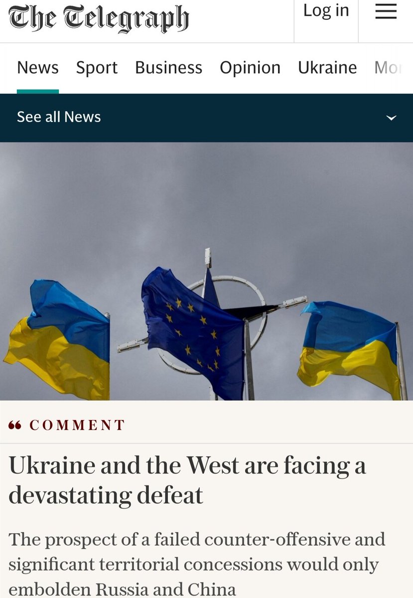 This article corroborates my post about the West missing the Time Windows in Ukraine.

The war is not lost, but for Ukraine, the chances of retaking the occupied land are slim. The most probable scenario is a Russian advance into new areas, which can only be avoided with a