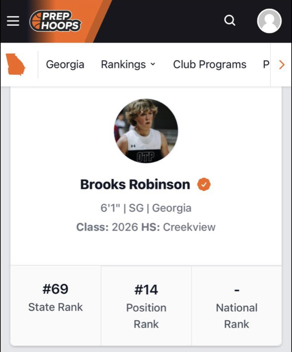 Dylan Bohling (@dylanbohling) on Twitter photo Congratulations to my guy Brooks (<a href="/Brooks_Rob3/">Brooks Robinson</a>) for being ranked #69 by Prep Hoops for the Class of 2026 in GA. Super proud of the growth from Brooks this spring and summer. Brooks is a joy to coach and the ultimate competitor. <a href="/OtpBasketball/">OTP Basketball</a> <a href="/Jshaughn_23/">Jack Shaughnessy</a> <a href="/CreekviewHoops/">Creekview Basketball</a> Congratulations to my guy Brooks (<a href="/Brooks_Rob3/">Brooks Robinson</a>) for being ranked #69 by Prep Hoops for the Class of 2026 in GA. Super proud of the growth from Brooks this spring and summer. Brooks is a joy to coach and the ultimate competitor. <a href="/OtpBasketball/">OTP Basketball</a> <a href="/Jshaughn_23/">Jack Shaughnessy</a> <a href="/CreekviewHoops/">Creekview Basketball</a>