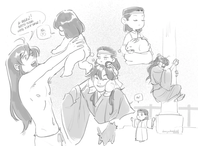 in which wangxian have a good day while waiting for the age regression curse to lift  #mdzs 🐇🐇