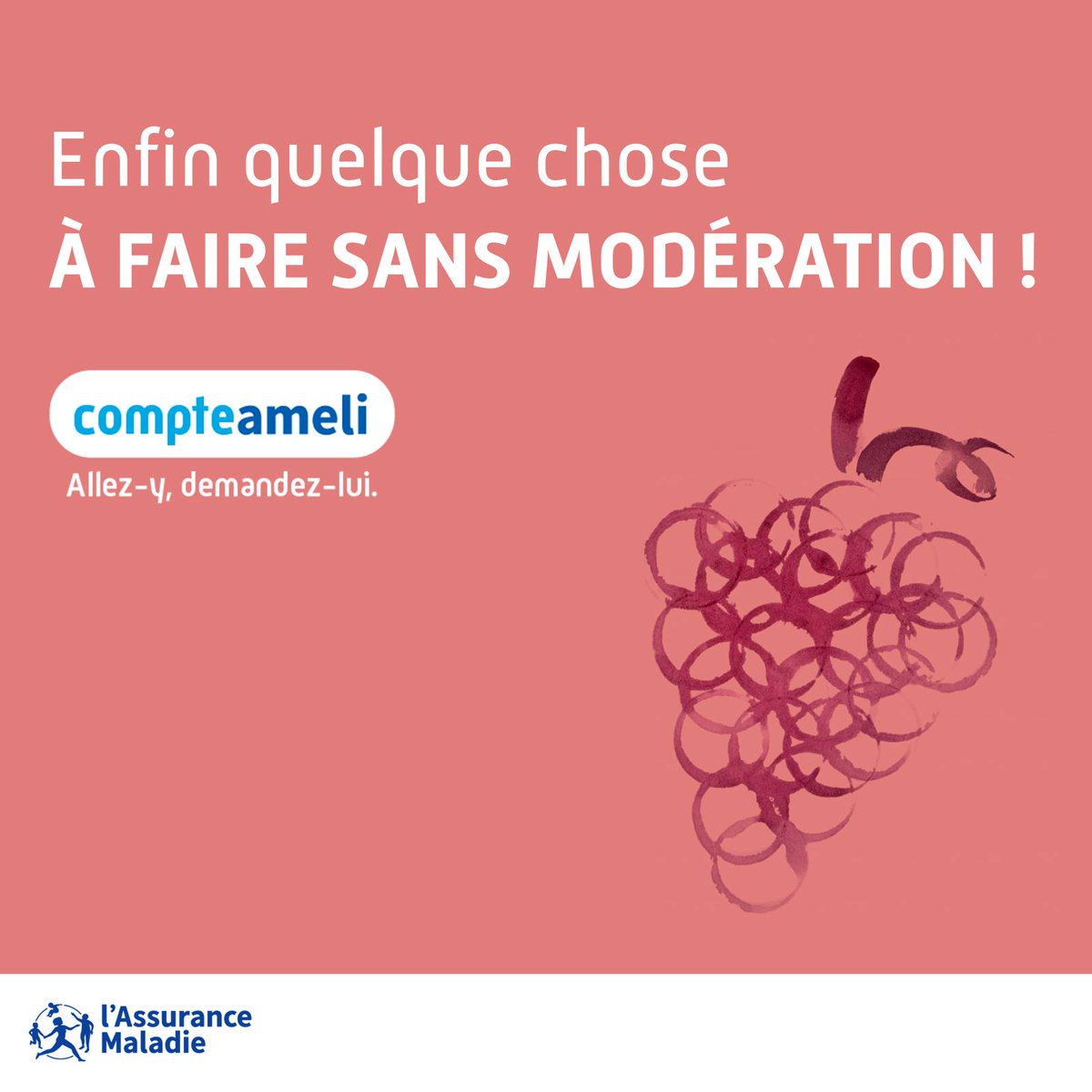 Cpam Côte-d'Or Actu (@cpam_21) on Twitter photo #CompteAmeli | Enfin quelque chose à faire sans modération 🍇 En #BourgogneFrancheComté, 95% de vos démarches avec l'Assurance Maladie passent par ameli ! 𝗖𝗼𝗺𝗽𝘁𝗲 𝗮𝗺𝗲𝗹𝗶, 𝗮𝗹𝗹𝗲𝘇-𝘆 𝗱𝗲𝗺𝗮𝗻𝗱𝗲𝘇-𝗹𝘂𝗶 ! 💡 
En savoir ➕  : ameli.fr/cote-d-or/assu… #CompteAmeli | Enfin quelque chose à faire sans modération 🍇 En #BourgogneFrancheComté, 95% de vos démarches avec l'Assurance Maladie passent par ameli ! 𝗖𝗼𝗺𝗽𝘁𝗲 𝗮𝗺𝗲𝗹𝗶, 𝗮𝗹𝗹𝗲𝘇-𝘆 𝗱𝗲𝗺𝗮𝗻𝗱𝗲𝘇-𝗹𝘂𝗶 ! 💡 
En savoir ➕  : ameli.fr/cote-d-or/assu…