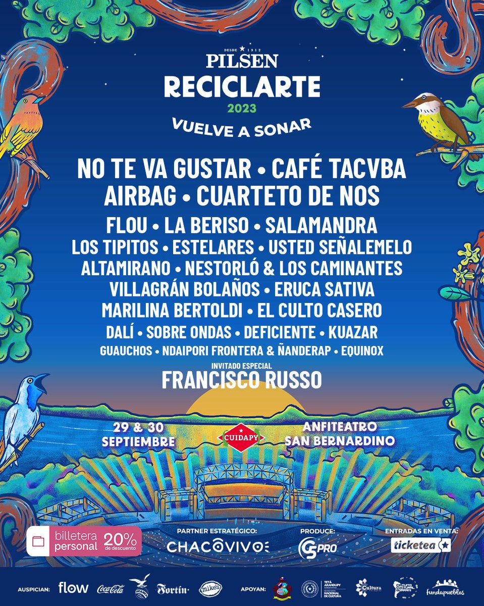 🤘¡El ReciclArte vuelve al Anfiteatro! 🎸

Estamos felices por volver a un lugar icónico y retomar así una nueva historia, devolviendo a Sanber toda su gloria y magia de siempre 🙌

#PilsenReciclArte vuelve a sonar💫😎
