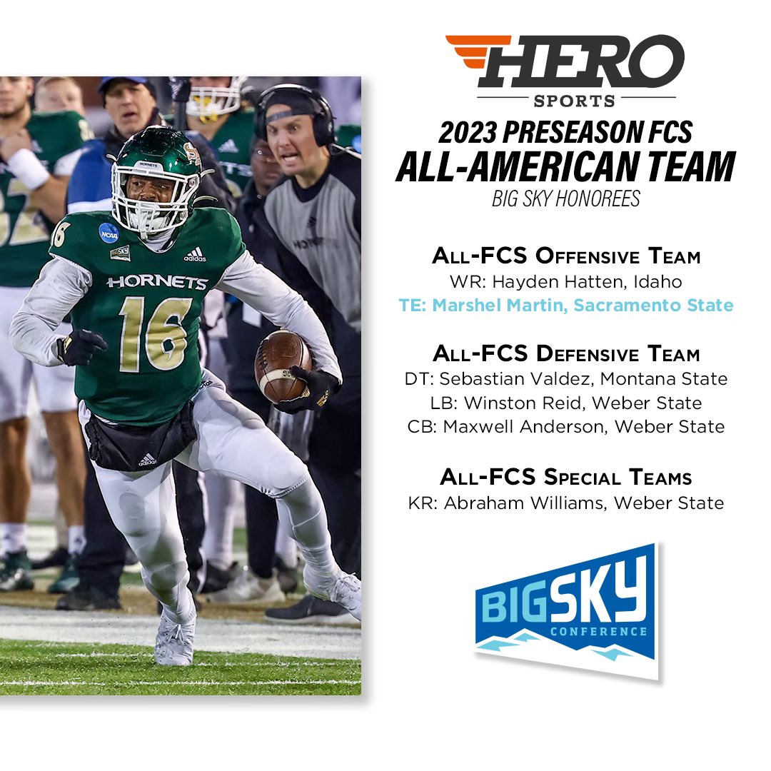 Big Sky Conference (@bigskyconf) on Twitter photo All-Americans 🙌
#BigSkyFB gets 5 spots on the <a href="/HEROSports_FCS/">HERO Sports FCS</a> Preseason All-American Team
#ExperienceElevated All-Americans 🙌
#BigSkyFB gets 5 spots on the <a href="/HEROSports_FCS/">HERO Sports FCS</a> Preseason All-American Team
#ExperienceElevated