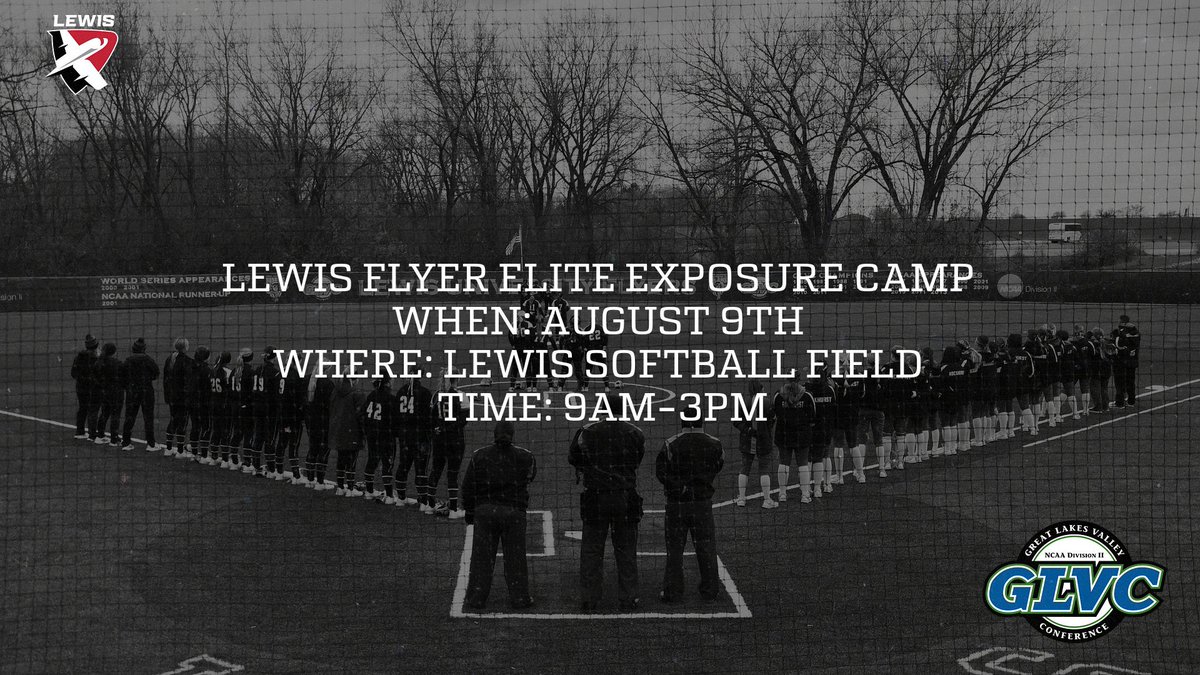 LewisSoftball's tweet photo. It’s that time again! Another Flyer Softball camp. We’d love to see you on August 9th! Sign up using the link in our bio or by visiting our website! #rollplanes ✈️ https://t.co/sKqXAUqM1k