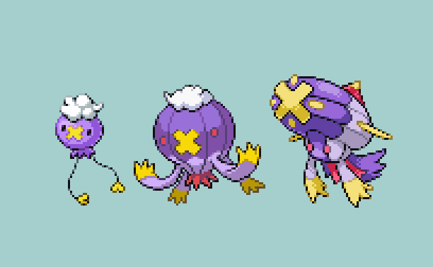 #fakemon #オリポケ フワンテ・フワライド・バルプーラ。