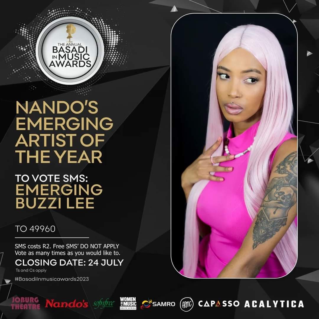 Buzzi_Lee's tweet photo. Hey guys please don't forget to vote for me for the @Basadi_awards in the @NandosSA 'Emerging Artist of the Year' category 💯✨

Vote by SMS'ing: 

'Emerging Buzzi Lee' to 49960 

Vote as many times as you'd like and the voting lines close 24 July ⏳ only few days left to go 🔥 https://t.co/94GLgBs1K4