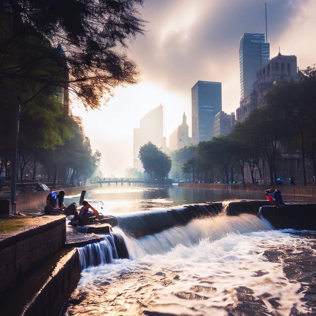 mutualismxs's tweet photo. Regenerated urban rivers and bodies of water in Mexico City.

#regeneration #urbanecology #solarpunk #aiart #dalle2 #urbanriver #water #cdmx #mexico https://t.co/mEw8Xvp2JJ