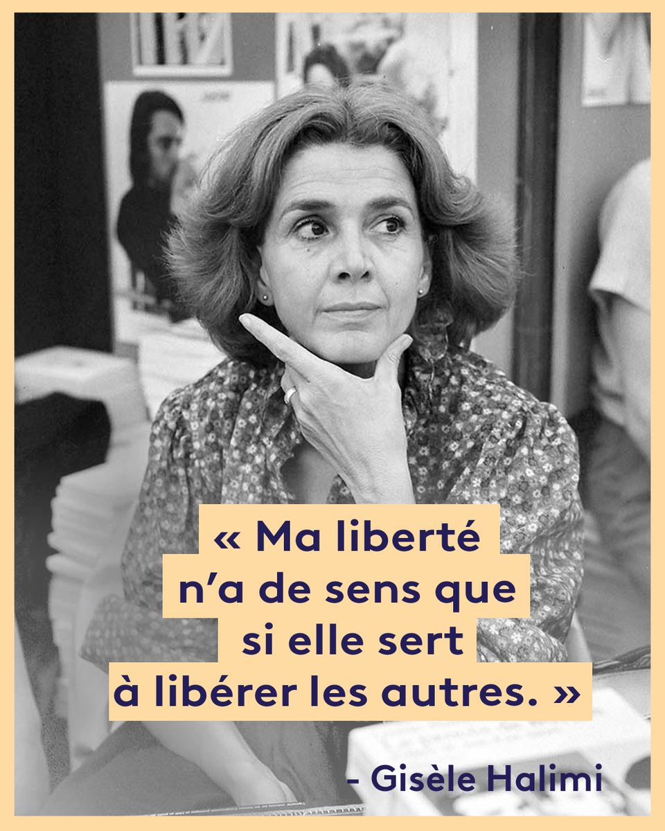 Le 27 juillet 1927 naissait Gisèle Halimi. Droit à l’IVG, criminalisation du viol... elle s’est battue toute sa vie pour les droits des femmes.

#Cejourlà