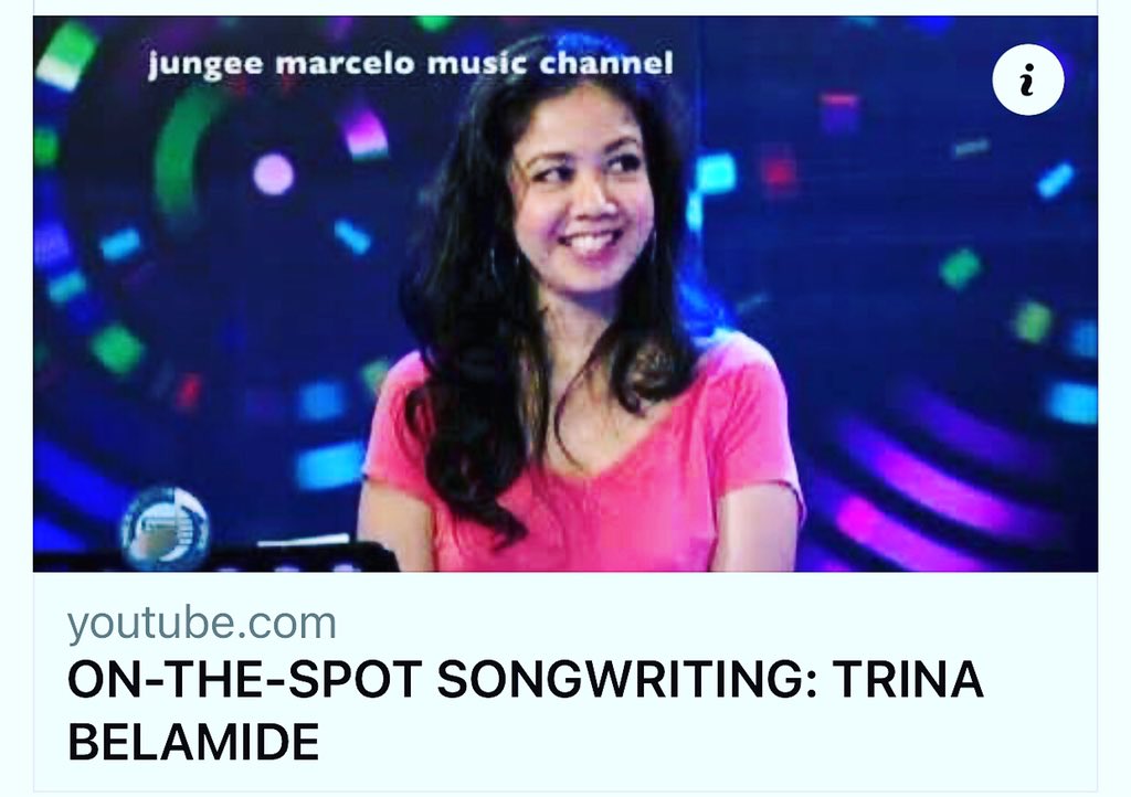 ON-THE-SPOT SONGWRITING: TRINA BELAMIDE
#TrinaBelamide #TribeMusic
#ThisIsMyStoryThisIsMySong
#OnTheSpotSongwriting #ImprovGame �#ImpromptuSongwriting
#GODisGood
youtu.be/mks7Jw7F-is
Please subscribe to our channel, binge or back watch.

Thanks and God bless!