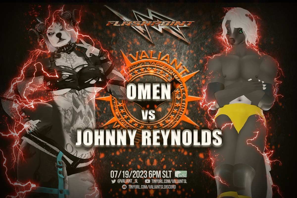 Our first match tonight has <a href="/BorealisCeleste/">Celeste Borealis</a> going up against 'The Hero That Retirement Deserves' @JReynoldsVW!

Can Omen stop him in his tracks? Or will Johnny keep claiming the wins?

Find out tonight at 6 PM SLT!