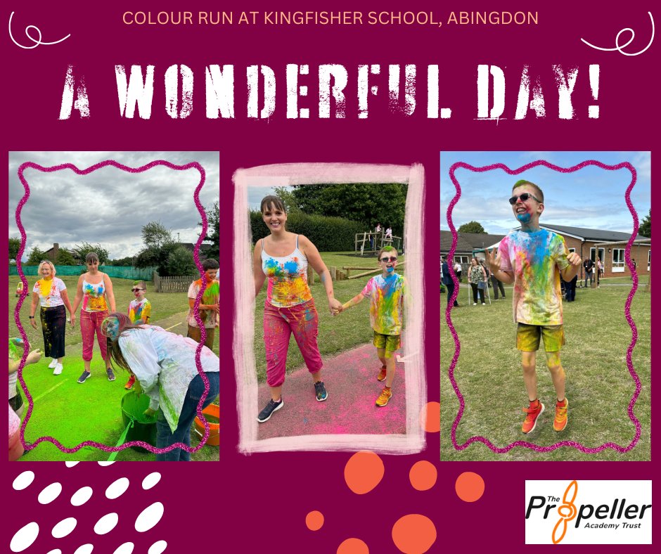 PropellerTrust's tweet image. One of our member schools celebrated the end of summer term in style by organising a #ColourRun
It was one of the best attended events the school has enjoyed. Considered a bit of a risk to run something new, it was TOTALLY worthwhile!
#ParentEngagement #TakeaRisk #SENschool #MAT