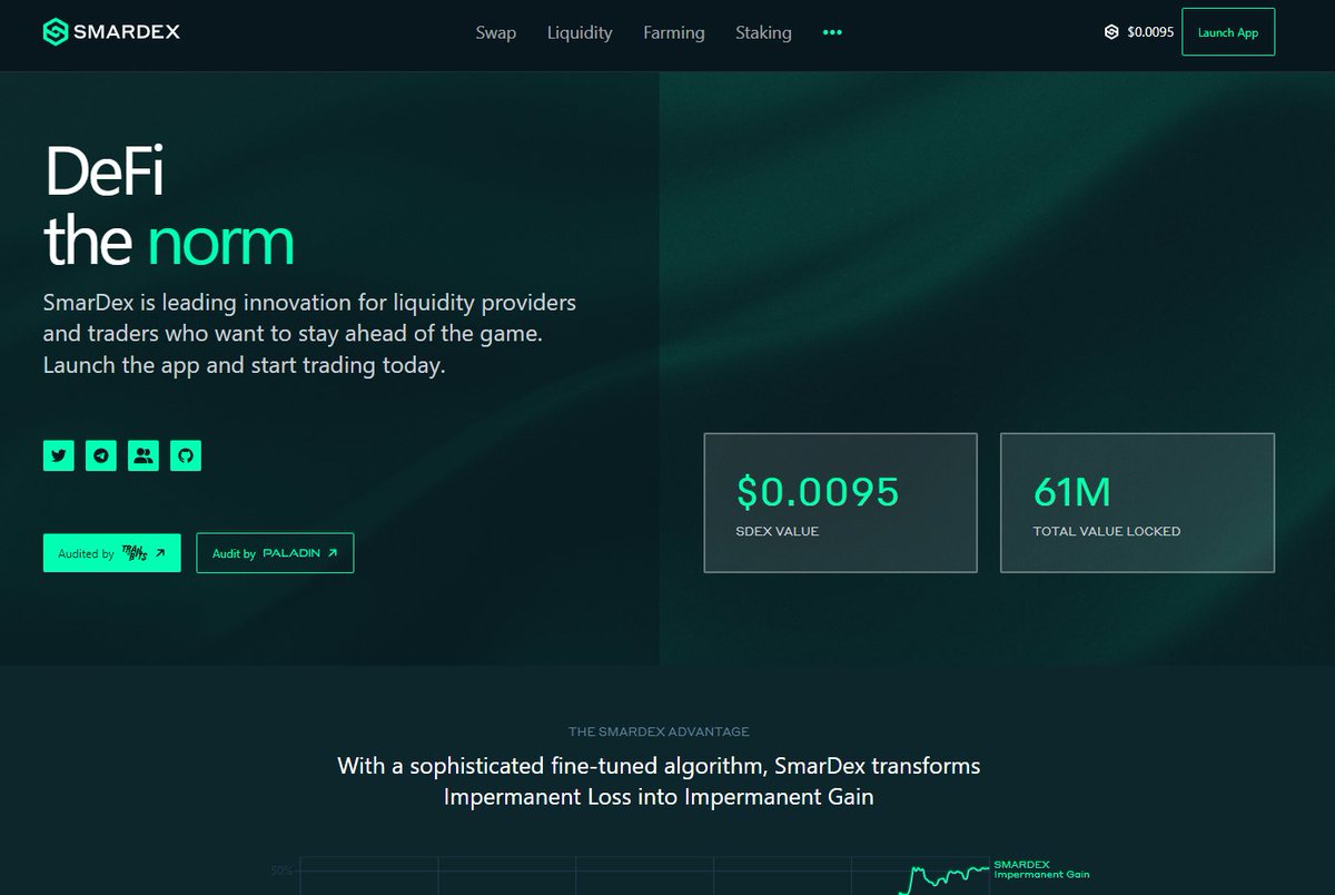 SmarDex gets a makeover! 🤩

You'll soon be able to discover the upgraded version of our website, fully compatible with $ARB, $BNB, $MATIC and $ETH chains; fully optimized modules, easier to use and easier to read. 

Soon the discovery... a little more patience!