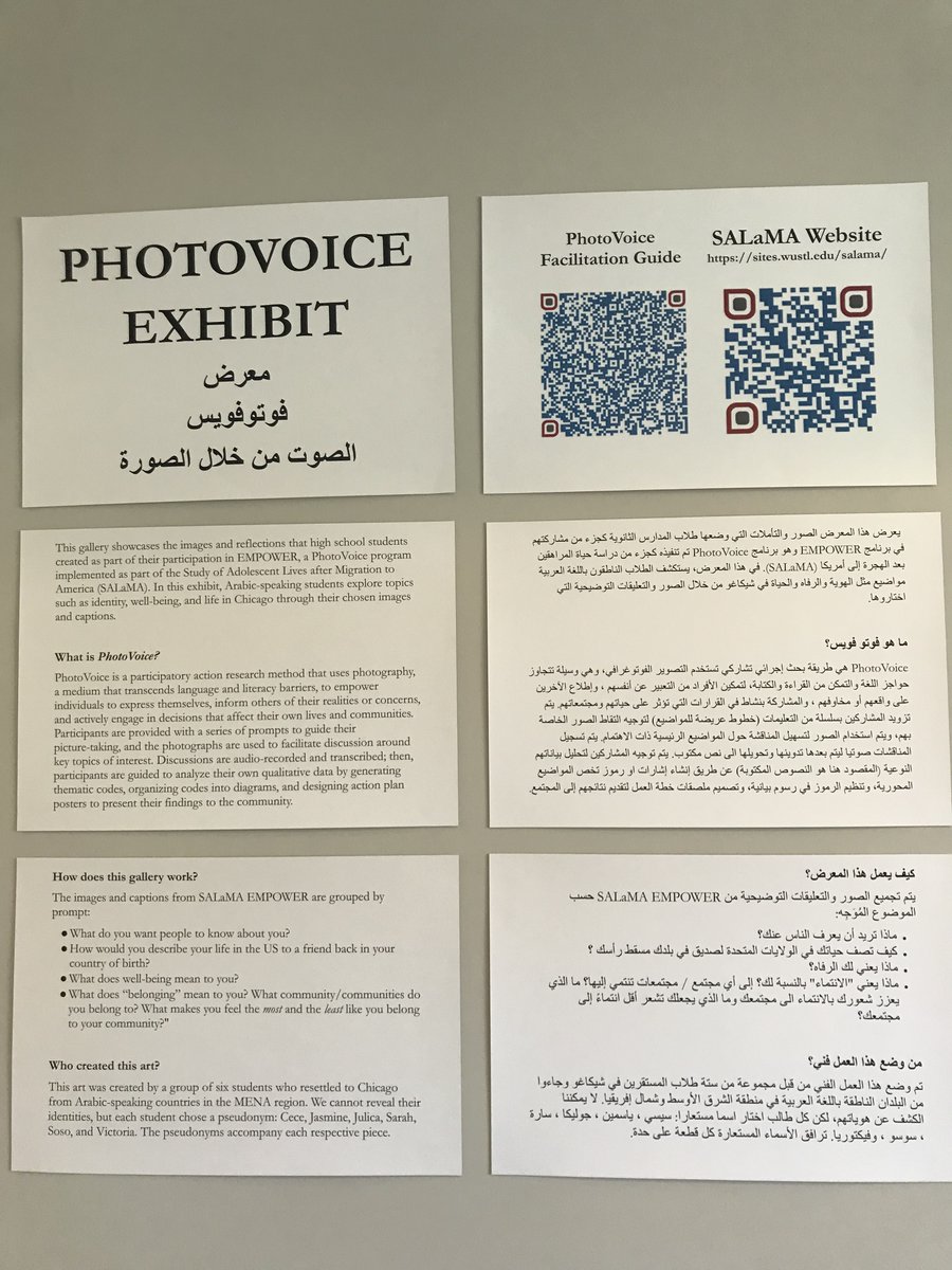 SCN_Network's tweet image. Our students participated in PhotoVoice with SALaMA! They answered questions about their identity as Arabs, resettled refugees, and young people through photos. It&apos;s on display at our Chicago office thru July! We will also host an exhibit with Chicago Public Schools in August.