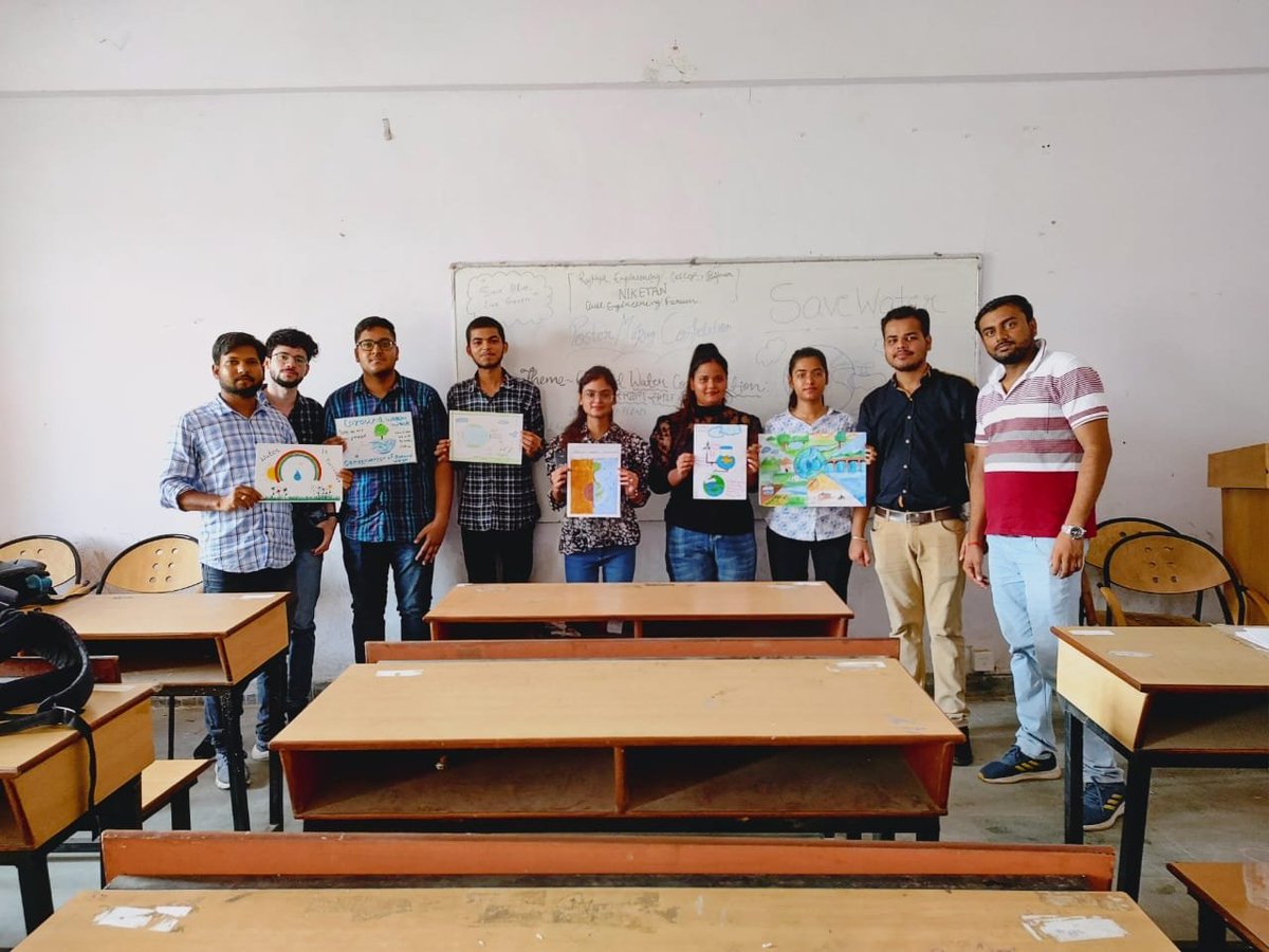 recb_up's tweet photo. Day 3 of events - Poster making competition - Govt of UP recognizes 16-22 july 2023 as a " Ground Water Week". In respect of this Civil Engineering Department of REC Bijnor is celebrating this week with full enthusiasm. Students participated with full zeal and enthusiasm. https://t.co/ZdOsVJMrM1