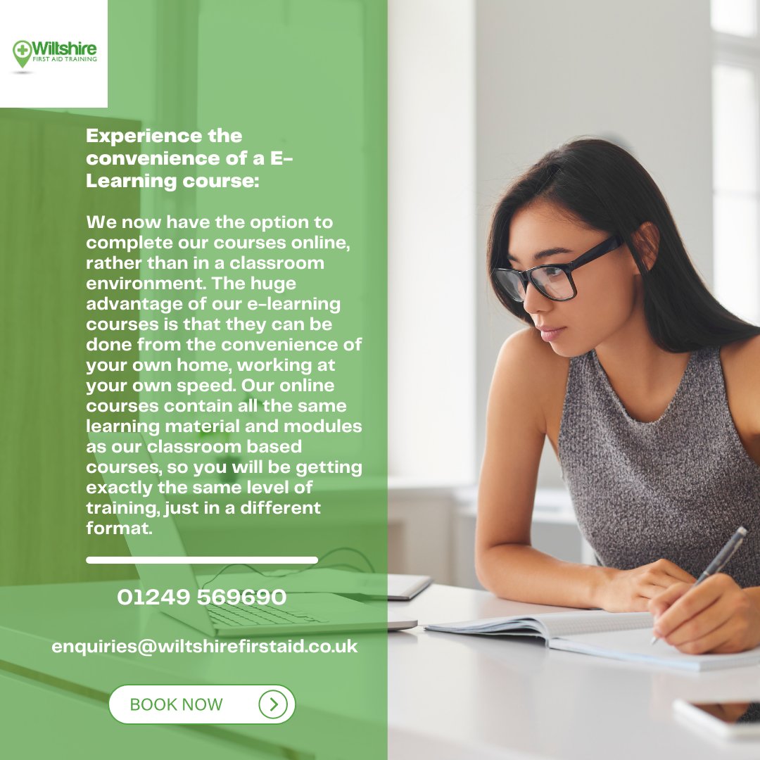 wiltfirstaid's tweet image. Experience the convenience of a #E-Learning course...

*The first aid element of this course will need a face to face - but other compliance courses can be done online*

BOOK your course HERE: ecs.page.link/PVASc

#wiltshirefirstaid  #firstaidtrainer #elearningcourses