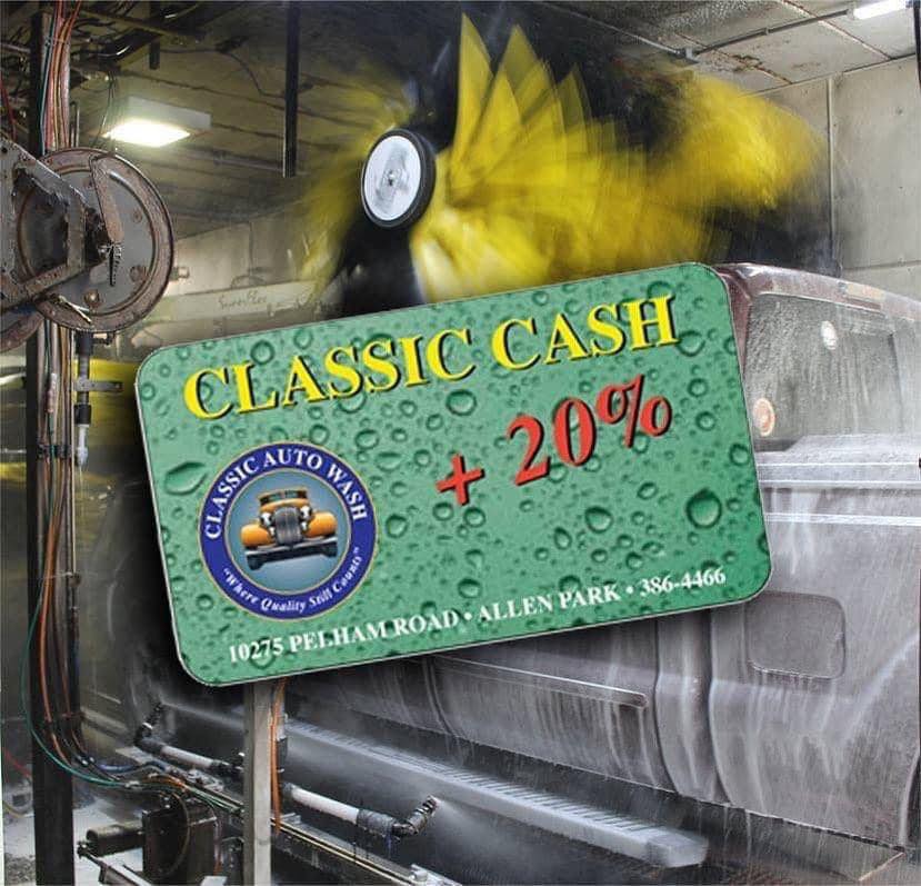 ClassicAutoWash's tweet photo. Saving money and enjoying a clean ride...what's not to like?
Save 20% on your gift card purchase.
Stop by the wash or buy online today!

#classicautowash #allenpark #shoplocal #buyonline #savings #deals https://t.co/p0yhXbvZnF