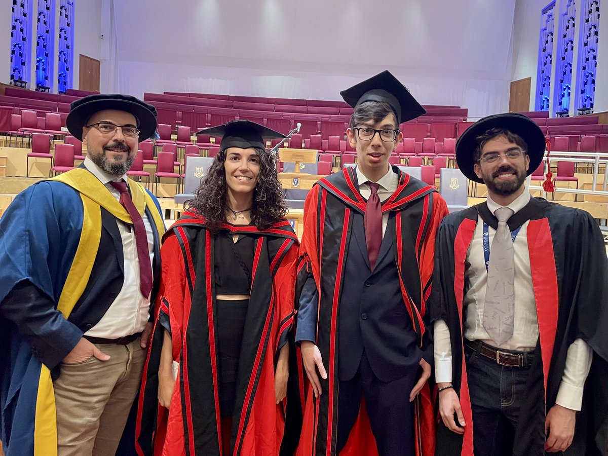 C_Andreopoulos's tweet photo. Fantastic graduation ceremony at @LivUni today, presided by our new Chancellor, Judge W.Beetlestone. An exceptional celebration of the achievements of young colleagues who thrived despite the pandemic, including two our own PhD students: Tom and Júlia (dept. best thesis award) https://t.co/nniqEOUFbm