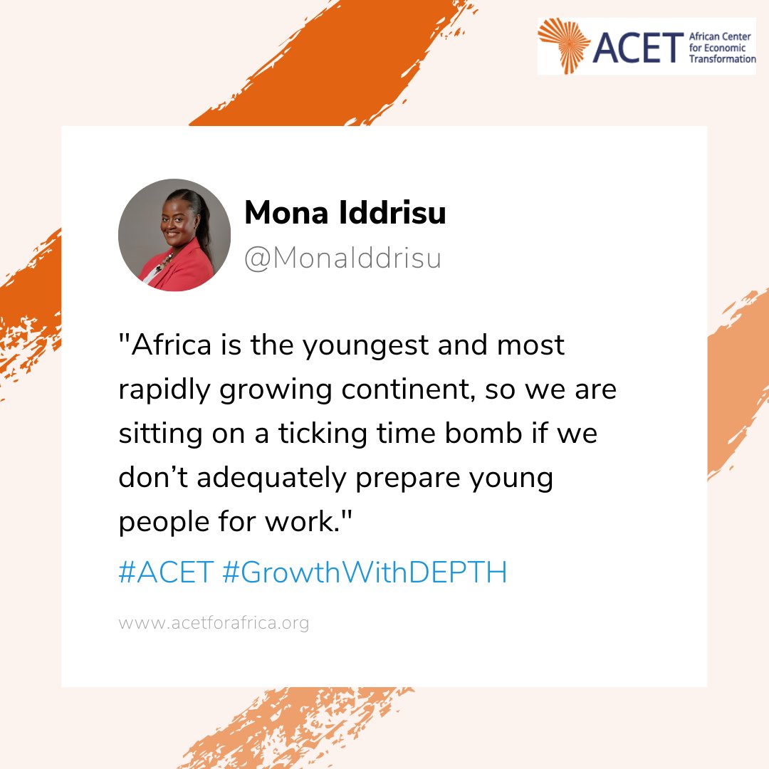 "We're sitting on a ticking time bomb if we don't adequately prepare young people for work." - <a href="/MonaIddrisu/">Mona</a>, Head of Youth Employment &amp; Skills. 

The consequences of an unprepared education system are dire. Learn more at: acetforafrica.org/yes 

#FutureOfWork #YouthEmpowerment