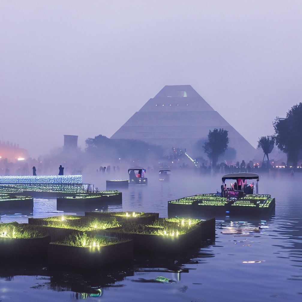 mutualismxs's tweet photo. Regenerated bodies of water allow for water based, self-navigating, solar-powered public transport.

#publictransport #watertransport #aiart #solarpunk https://t.co/hSNLMfjzoQ