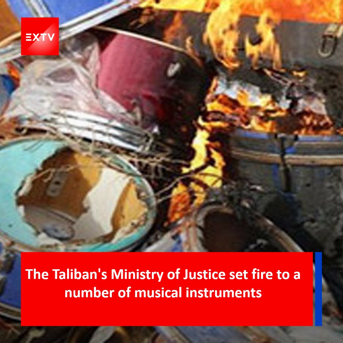 ExileTVNetwork's tweet image. T-3011

Taliban officials from the Ambar al-Maroof Ministry destroyed a number of #musical_instruments. 

According to the Ambar al-Maroof Taliban Ministry, today they #burned a number of musical instruments they had gathered from various locations.

 The majority of the