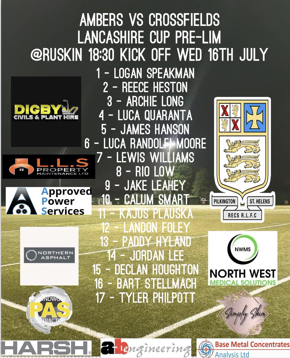 PilksRecsU13s's tweet image. Slight changes to tonight ambers squad due to illness and injury. Get down and cheer the lads on 💪🏼🔴🟠⚫️