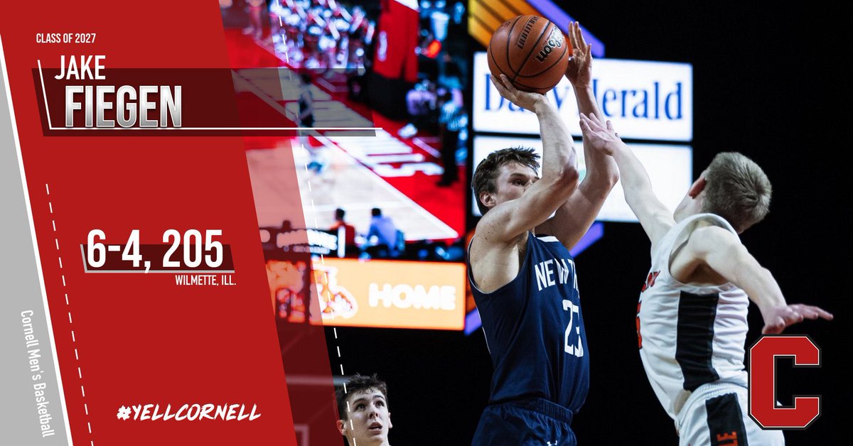 Next, meet Jake Fiegen! Jake is a wing from just outside of Chicago via New Trier HS.

Please join us in welcoming Jake to the program!

#YellCornell #GoBigRed 🐻🏀