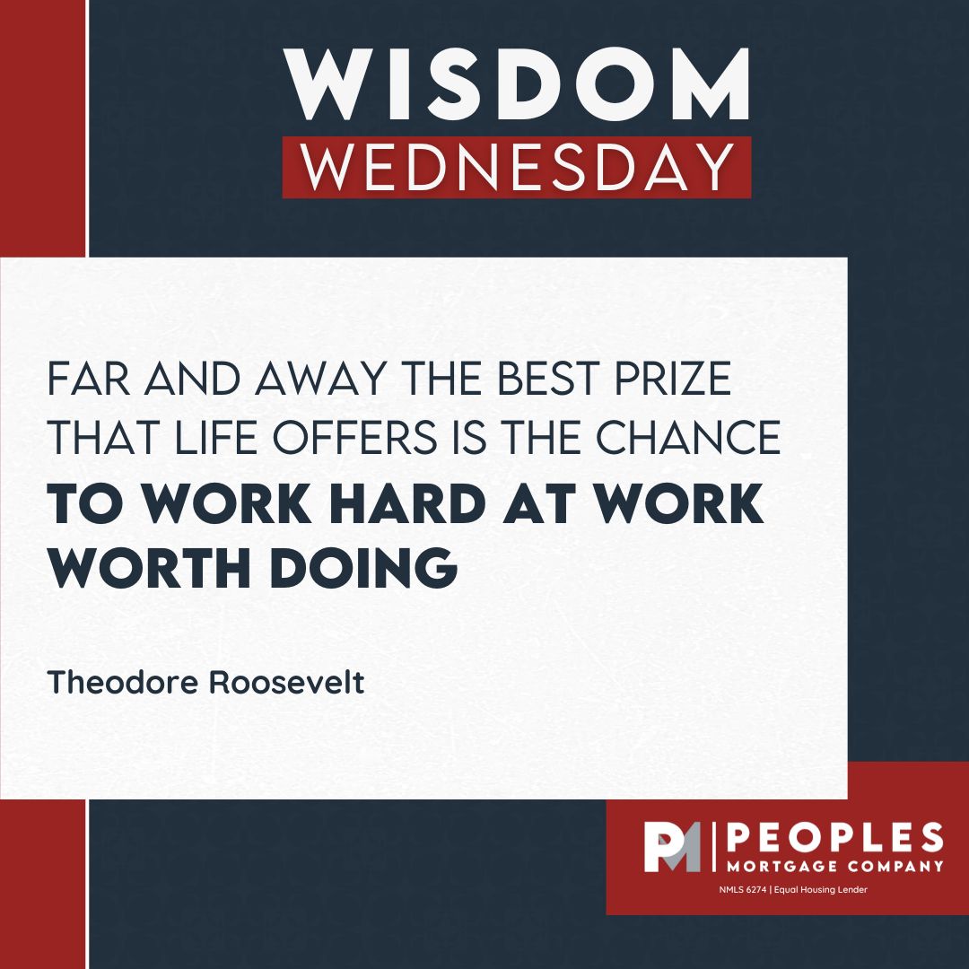 K2Kerivan's tweet photo. I believe that the greatest reward life has to offer is the opportunity to wholeheartedly engage in work worth our efforts! I am grateful every day that I get to help people make the dream of homeownership a reality.
#peoplesmortgage #allaboutthepeople #WisdomWednesday https://t.co/JRpxJqrzPg