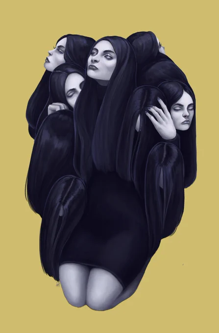 How do you picture yourself, when thinking about making a self-portrait?   "24 (a.k.a birthday girl)" by meanpersonaart (): 