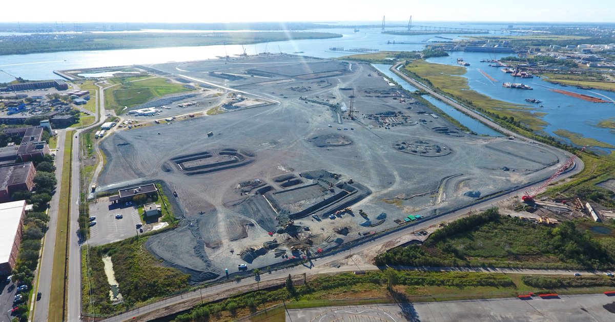 ADS__Inc's tweet photo. Hugh K. Leatherman Sr. Terminal dealt with 12" anticipated settlement over 25 years. The solution? Polypropylene pipe! HP Storm's strength, flexibility, double-gasketed joints triumphed. 28,000+ ft installed for durable, efficient drainage.
#Infrastructure #HPStorm https://t.co/n1oEp32woh