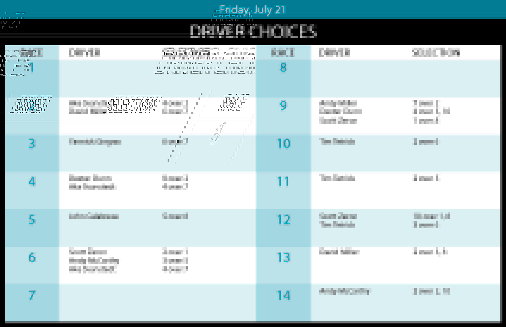 Meadowlands Racing on Twitter "Drivers choices for tonight 721 
