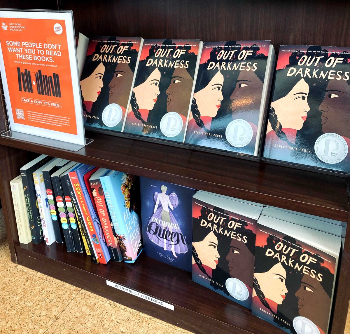 welldonemktg's tweet photo. There are a few free copies of @ashleyhopeperez's "Out of Darkness" left at @indyreads courtesy of our Banned Books Book Club. Grab your copy today! #BannedBooks #WellDoneBookClub https://t.co/FcaMuzlnz8