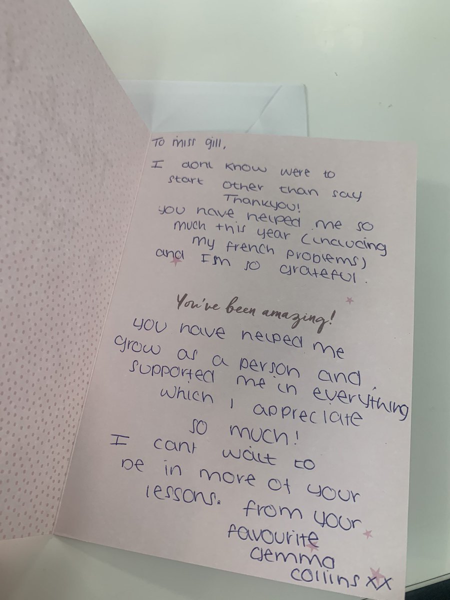 cgill_ehu's tweet photo. Something like this has made every stress, tear and self doubt worth it. This student will never know how much this has helped after a rollercoaster year 🥰🥰🥰(Ps Gemma Collins is her nickname not her real one). https://t.co/N3JG4RDutz