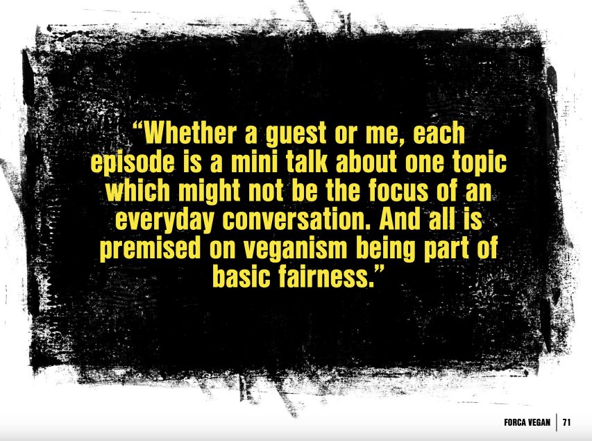 New issue of @ForcaVegan magazine is out now and it’s a banger. I’ve got a piece in it abt my podcast @ThinkLikeAVegan and there are loads of other brilliant pieces tinyurl.com/358mmja9