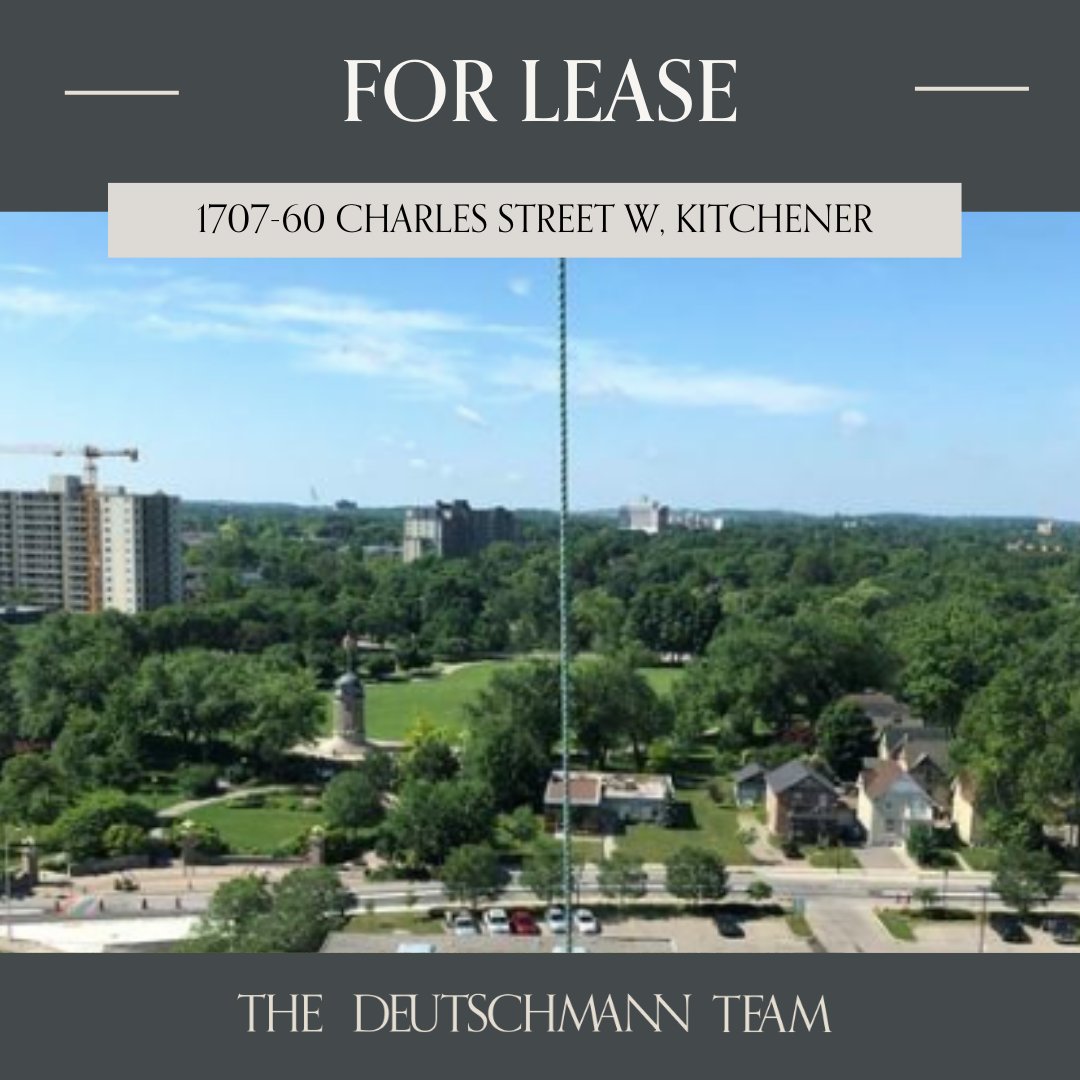 For Lease: 📍1707-60 Charles Street West, Kitchener

Don't miss out on the opportunity to embrace the vibrant lifestyle of the sought-after Charlie West development, located in the heart of downtown Kitchener's #InnovationDistrict!