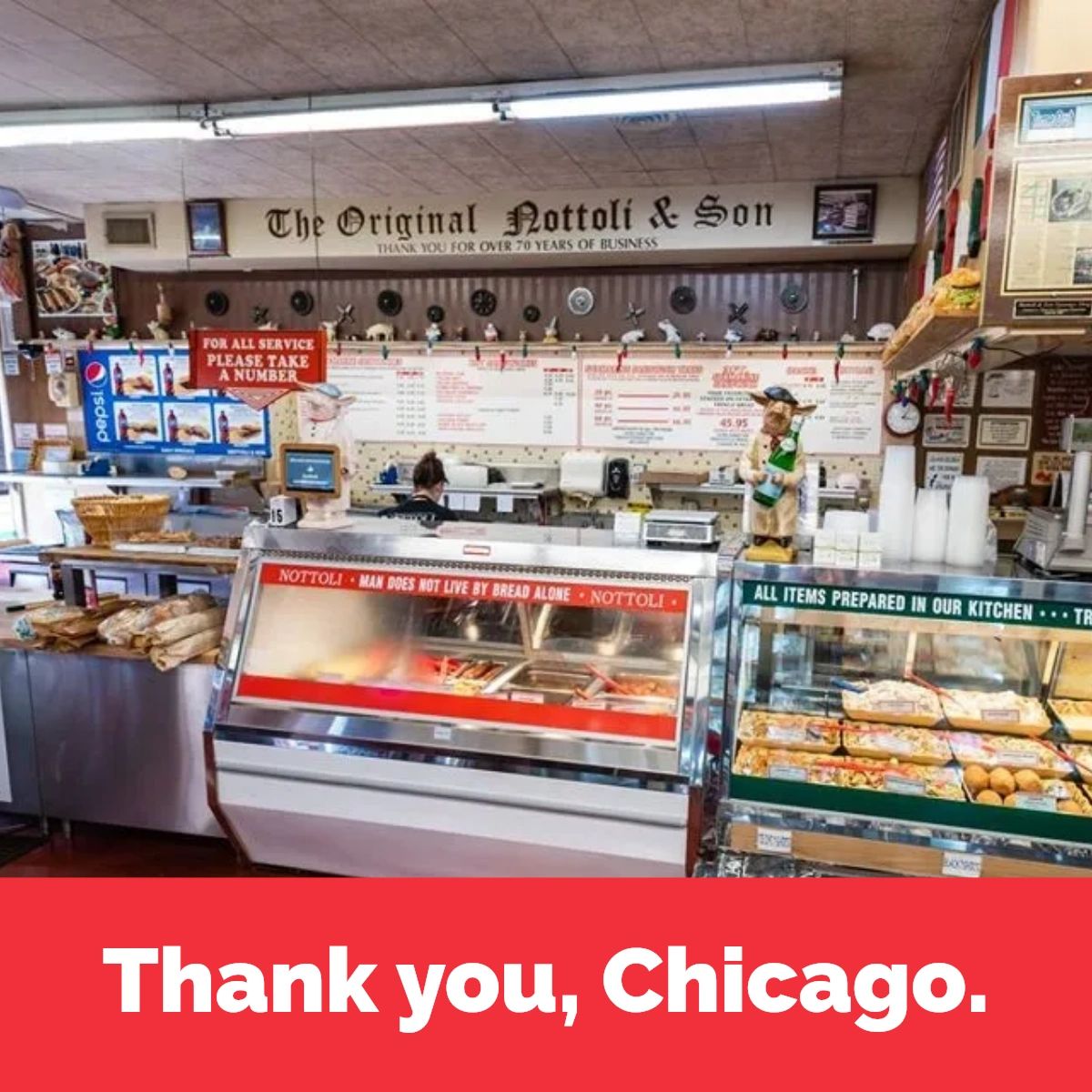 nottolideli's tweet photo. We love being a part of this diverse community and serving up delicious Italian flavors to our neighbors. Thank you, Chicago, for letting us continue the tradition of serving up authentic Italian eats!

#TheOriginalNottoliAndSon #ChicagoEats #ItalianDeli https://t.co/4dm4zYMQ1I