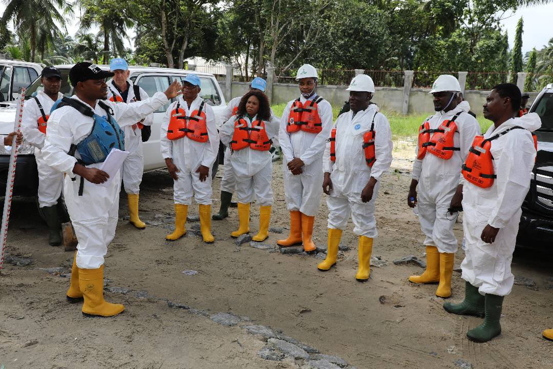 HYPREPNigeria's tweet photo. Prof. Nenibarini Zabbey leads a combined team of HYPREP and UNEP to assess the mangrove seedlings planted by the Bodo Mediation Initiative to get valuable lessons ahead of the mangrove revegetation project to be undertaken by HYPREP. @UNEP @FMEnvng https://t.co/aCjcQwxldr
